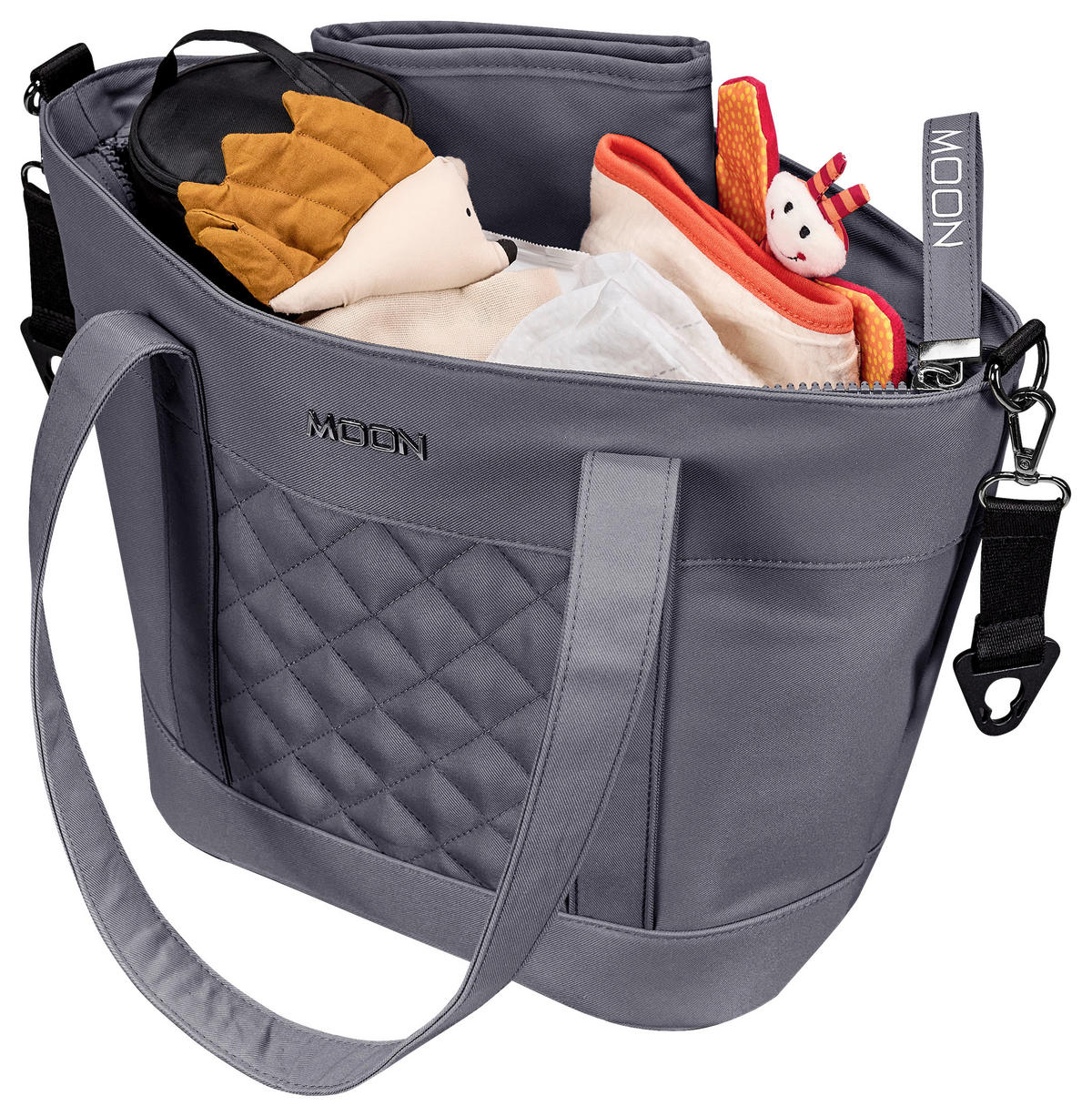 WICKELTASCHE V-Shape Bag  - Waldgrün/Hellgrau, Basics, Textil (41/16/28cm) - Moon