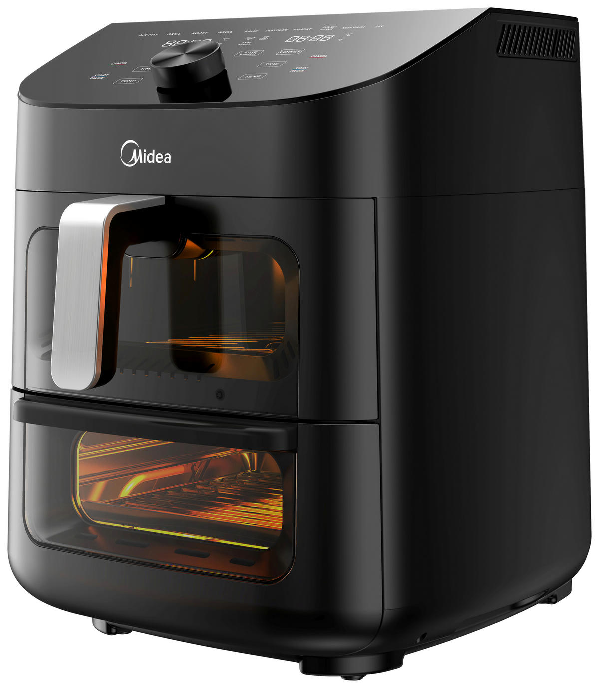 HEIßLUFTFRITTEUSE Airfryer MAD1100DADK 6,4 + 4,4 L  - Silberfarben/Schwarz, Basics, Kunststoff/Metall (42,5/40,5/32,5cm) - Midea