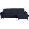 ECKSOFA in Flachgewebe Dunkelblau  - Silberfarben/Dunkelblau, Design, Textil/Metall (244/167cm) - Cantus