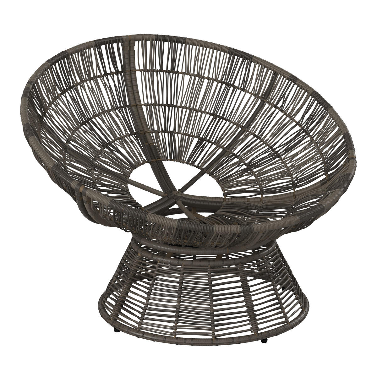Papasansessel 95/84/77 cm  - Braun/Grau, KONVENTIONELL, Kunststoff/Metall (95/84/77cm) - Ambia Garden