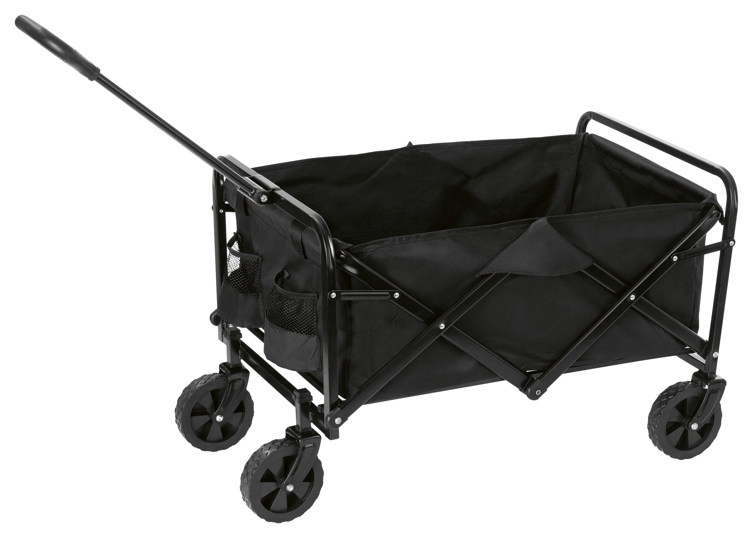 Bollerwagen Praktik Schwarz Max. 80 Kg Mit Staufächern