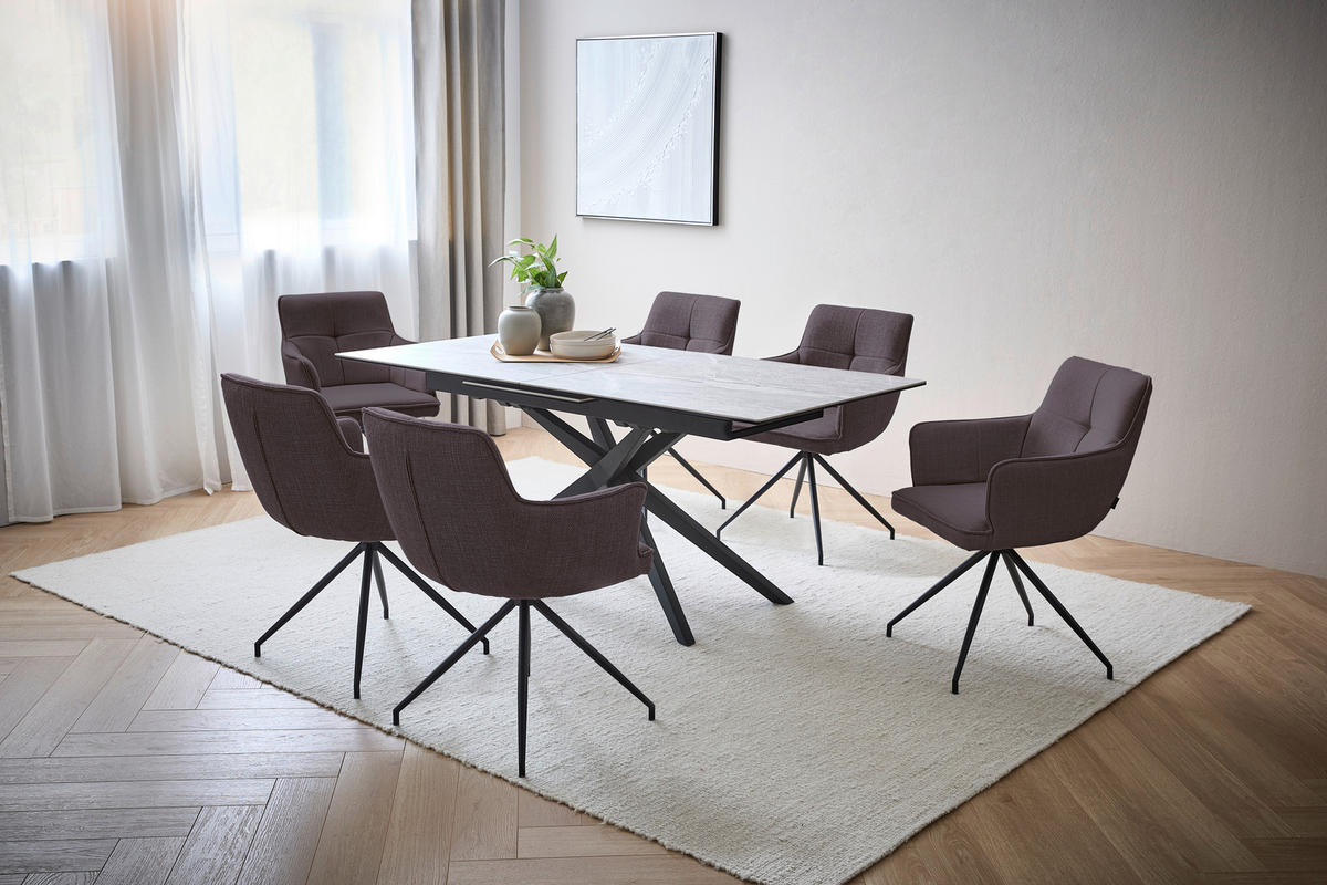 ARMLEHNSTUHL  in Eisen Webstoff  - Schwarz/Braun, Design, Textil/Metall (58/84/62,5cm) - Novel