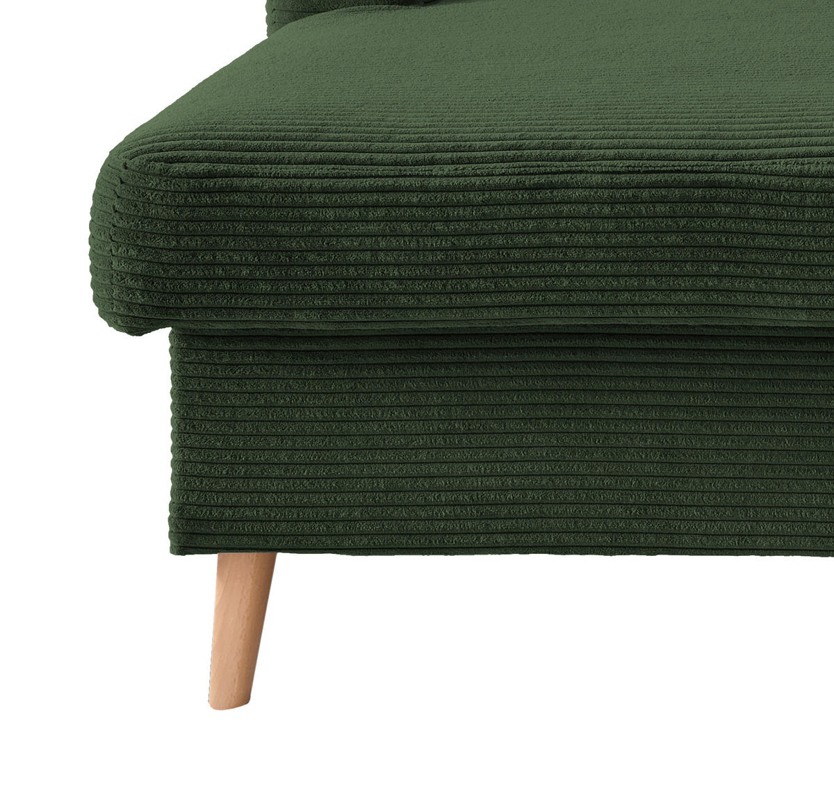 ECKSOFA in Cord Dunkelgrün  - Dunkelgrün/Naturfarben, Design, Holz/Textil (150/228cm) - P & B