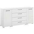 SIDEBOARD  160/81/42 cm 4 Schublade(n)  - Chromfarben/Weiß Hochglanz, Design, Holzwerkstoff/Kunststoff (160/81/42cm) - Novel