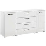 SIDEBOARD  in 160/81/42 cm  - Chromfarben/Weiß Hochglanz, Design, Holzwerkstoff/Kunststoff (160/81/42cm) - Novel
