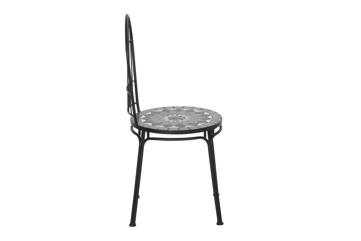 STAPELSTUHL Stahl Schwarz  - Schwarz, KONVENTIONELL, Keramik/Metall (43/93,5/49cm) - Siena Garden