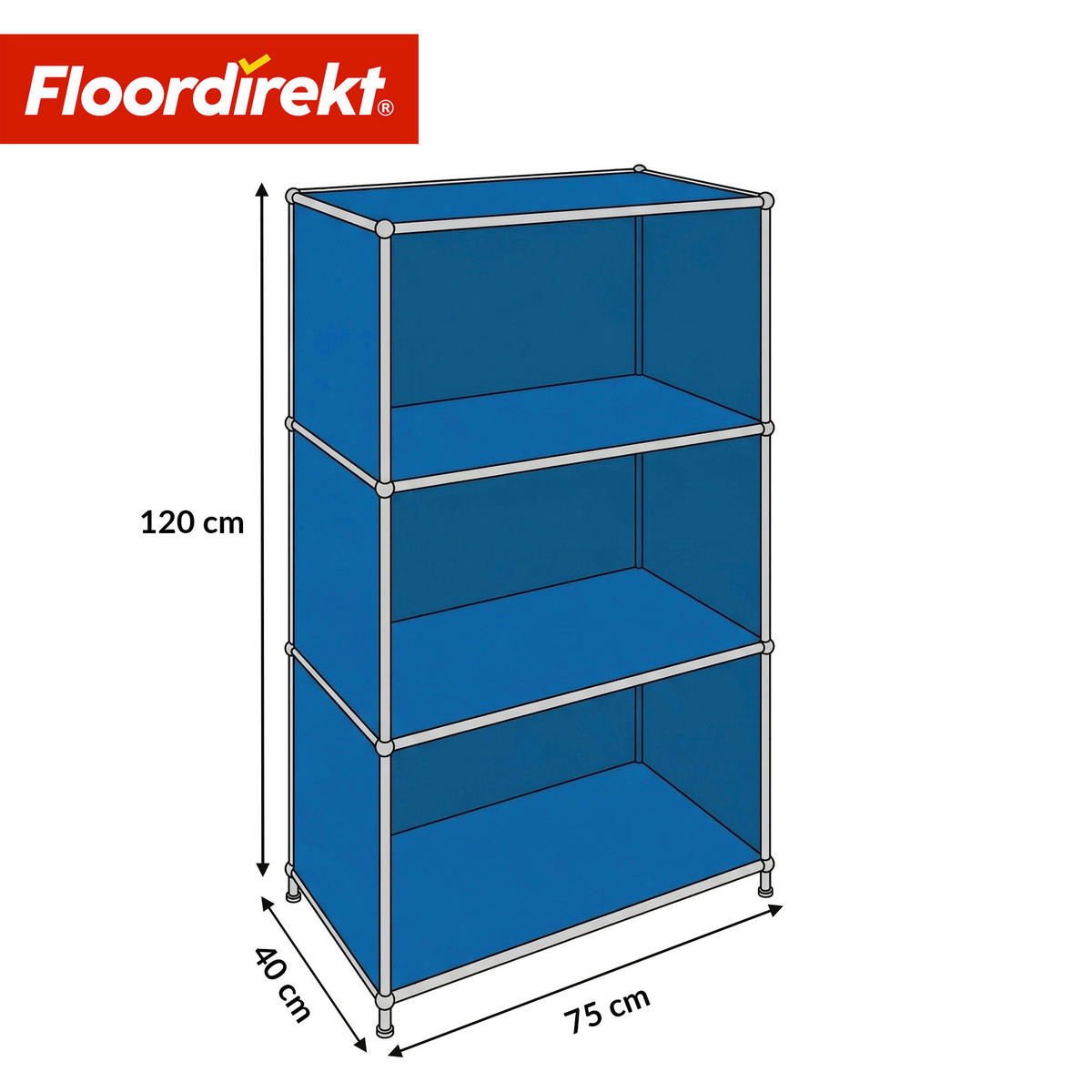 SIDEBOARD Concept Epure MK-101 75/120/40 cm  - Blau, Basics, Metall (75/120/40cm) - Floordirekt