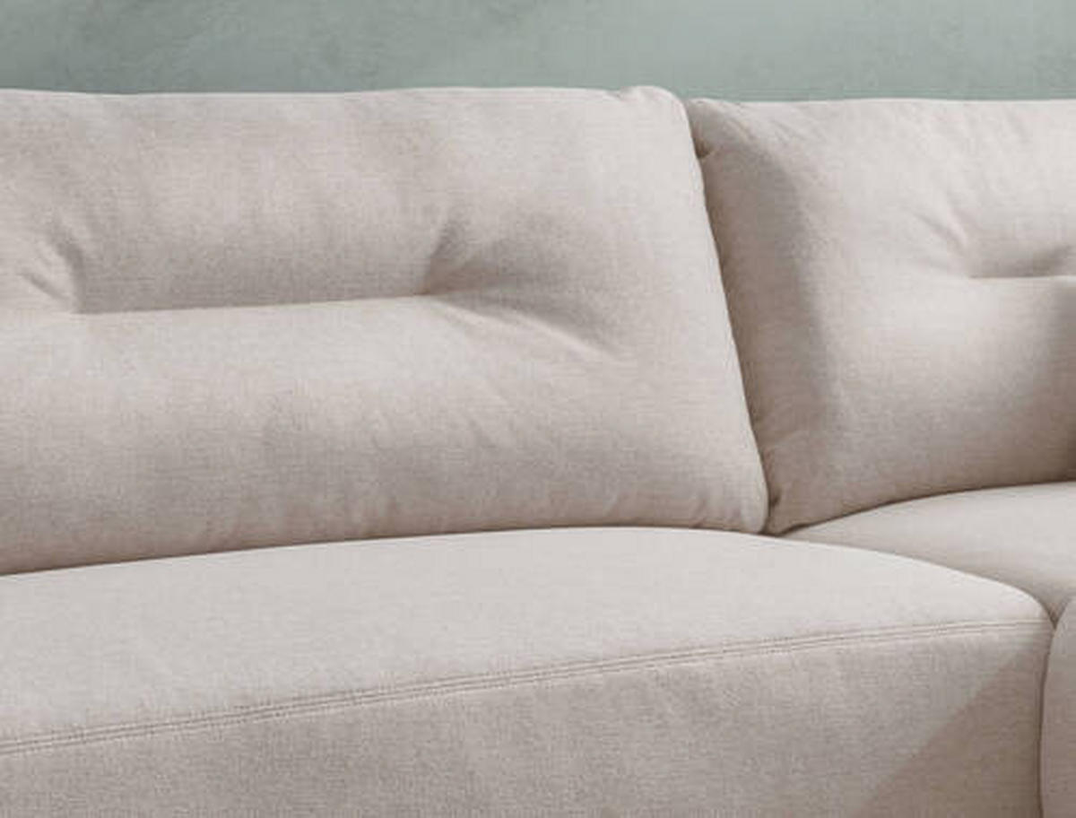 ECKSOFA in Mikrofaser Creme  - Creme/Schwarz, Modern, Holz/Textil (269/172cm) - MID.YOU