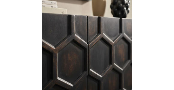 SIDEBOARD  200/80/40 cm  - Schwarzbraun/Schwarz, LIFESTYLE, Holz/Metall (200/80/40cm) - Landscape