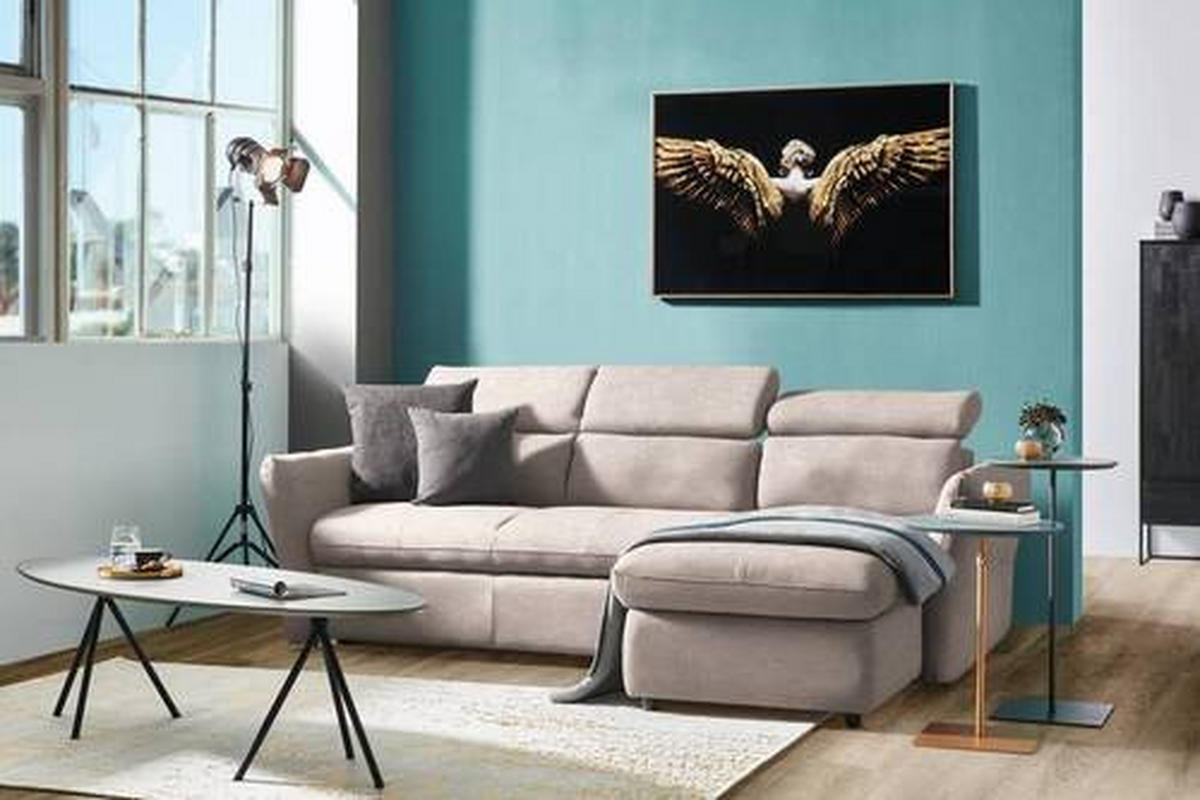 ECKSOFA in Mikrofaser Hellgrau  240/172 cm  - Hellgrau/Schwarz, Design, Kunststoff/Textil (240/172cm) - Stylife