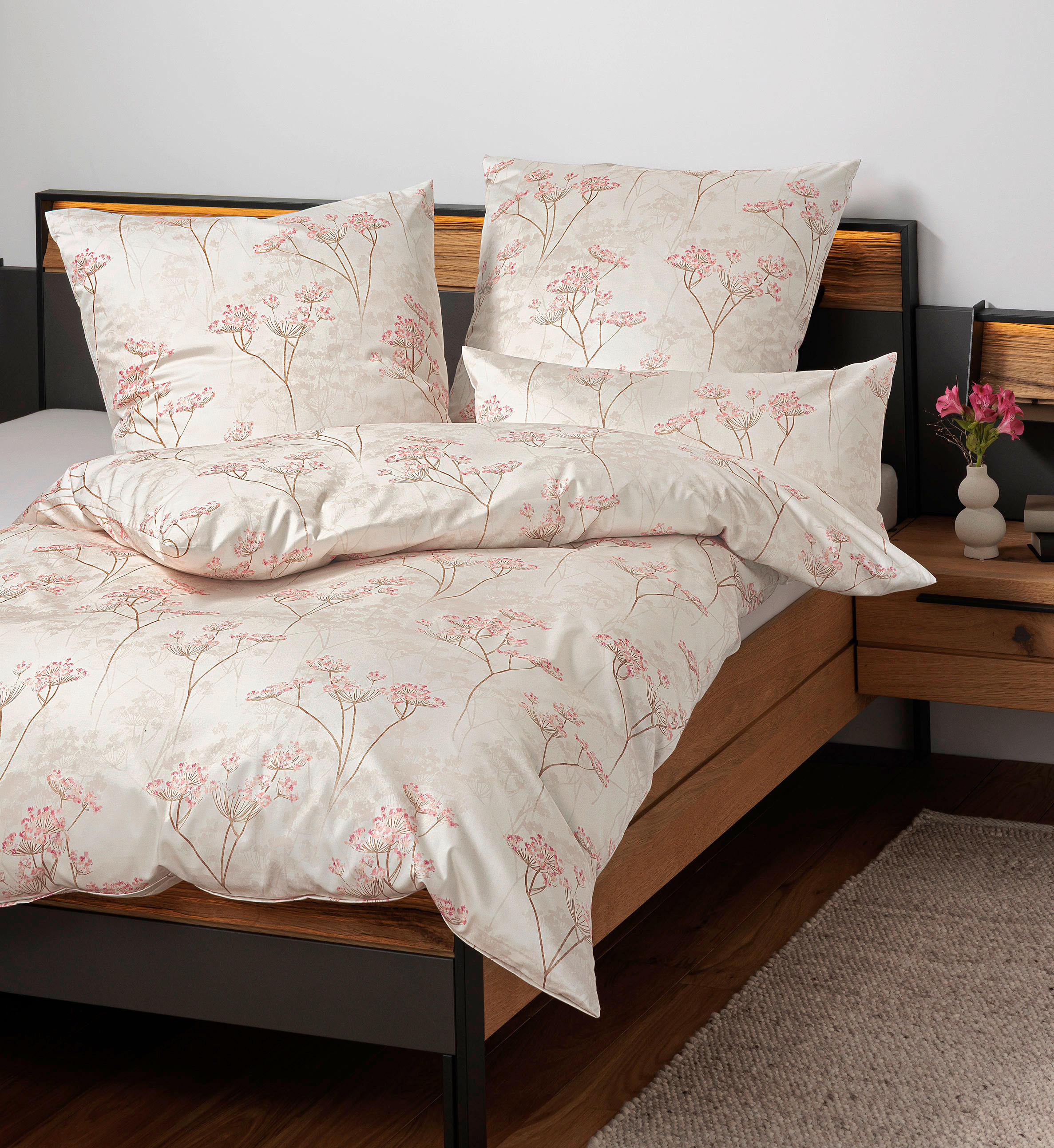 BETTWÄSCHE 155/220 cm  - Beigebraun, Design, Textil (155/220cm) - Janine