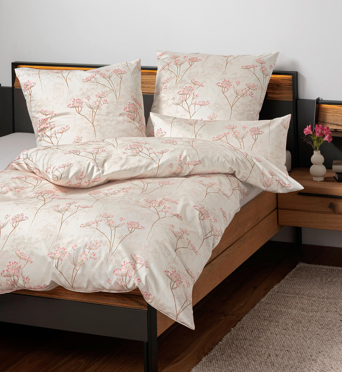 BETTWÄSCHE 155/220 cm  - Beigebraun, Design, Textil (155/220cm) - Janine