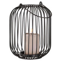 LATERNE - Klar/Schwarz, LIFESTYLE, Glas/Metall (12/16cm) - Ambia Home