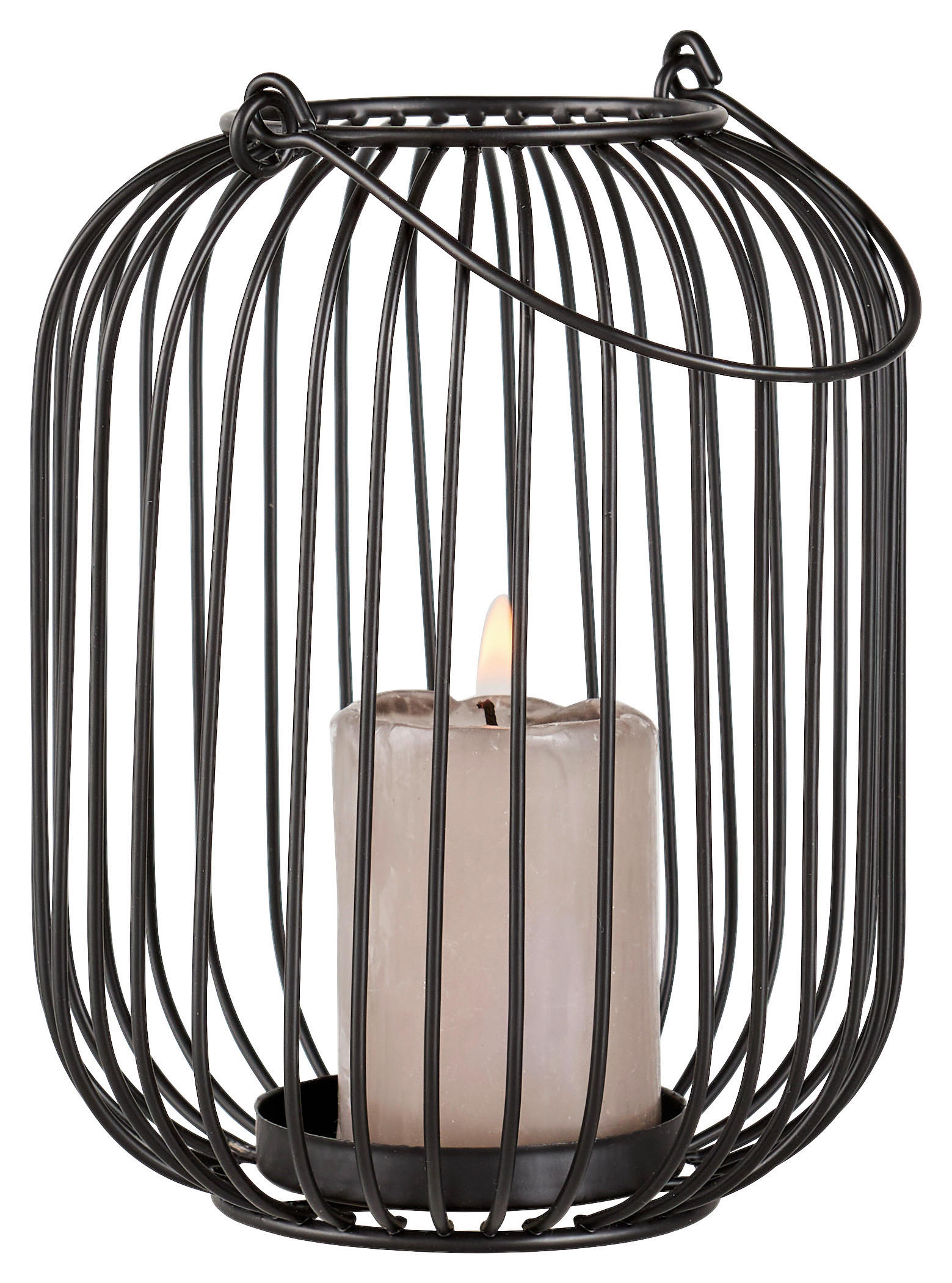 Ambia Home Laterne Klar, Schwarz 16 cm
