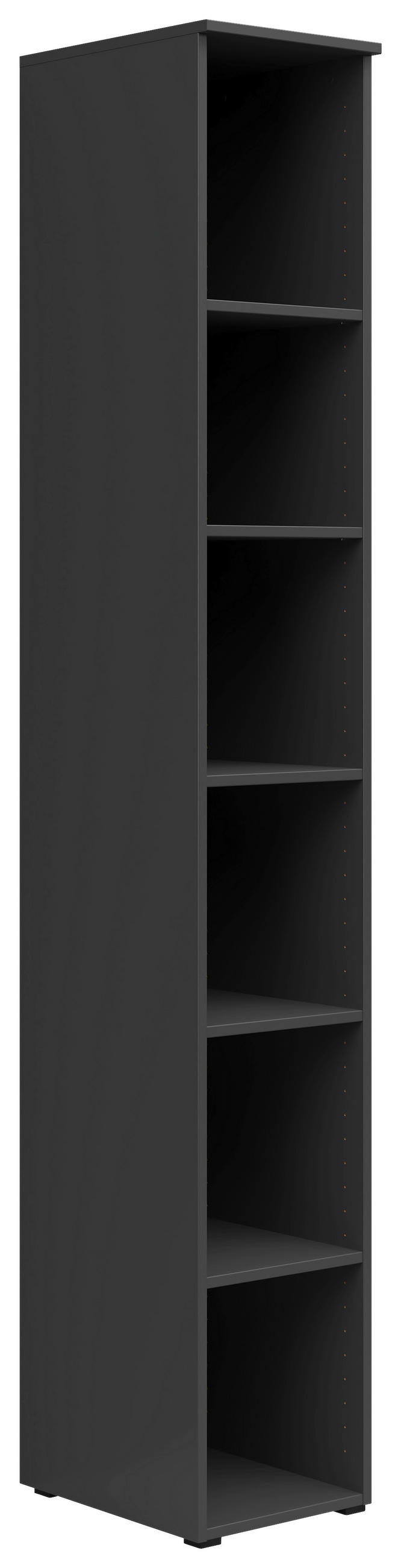 REGÁL, grafitová, 30/195/40 cm - grafitová/antracitová, Modern, kompozitné drevo/plast (30/195/40cm) - Carryhome