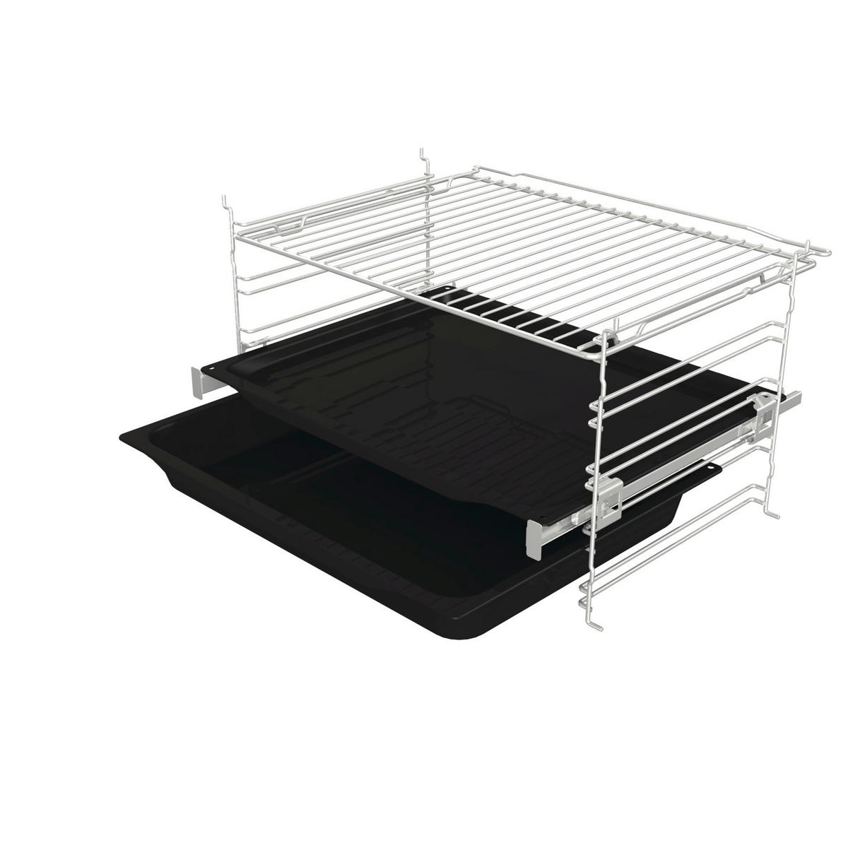BACKOFENSET BLACK PEPPER SIX  - Edelstahlfarben, Basics, Glas/Metall (59,5/59,5/56,4cm) - Gorenje