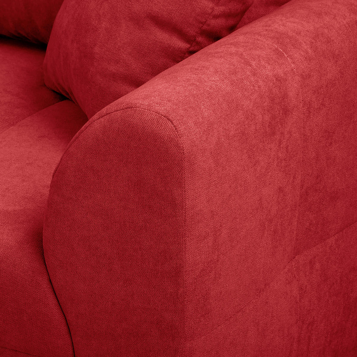 ECKSOFA Ariella in Mikrofaser Rot  161/231 cm  - Rot/Naturfarben, Design, Holz/Textil (161/231cm) - Livetastic