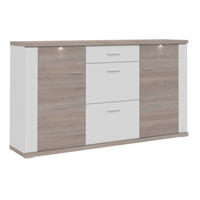 SIDEBOARD  in 194/107/42 cm  - Chromfarben/Eichefarben, Design, Holzwerkstoff (194/107/42cm) - Xora