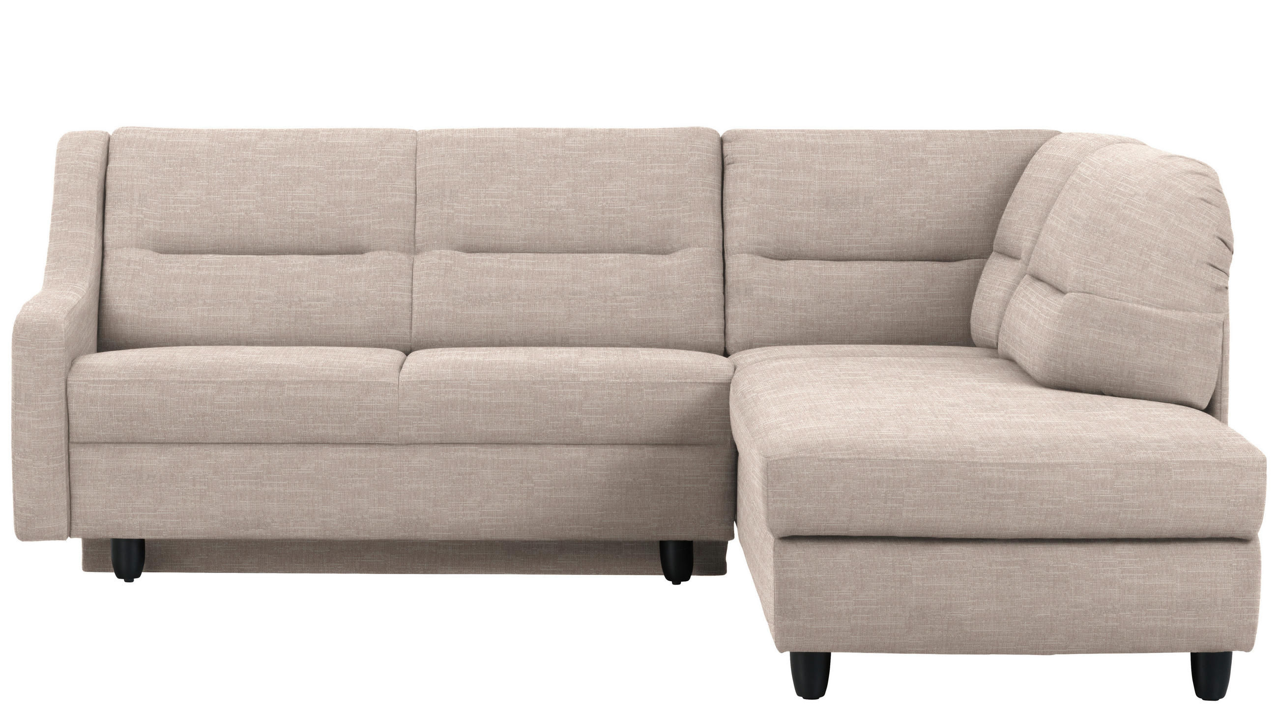 ECKSOFA in Chenille Beige  226/208 cm  - Beige/Schwarz, KONVENTIONELL, Textil (226/208cm) - Sedda