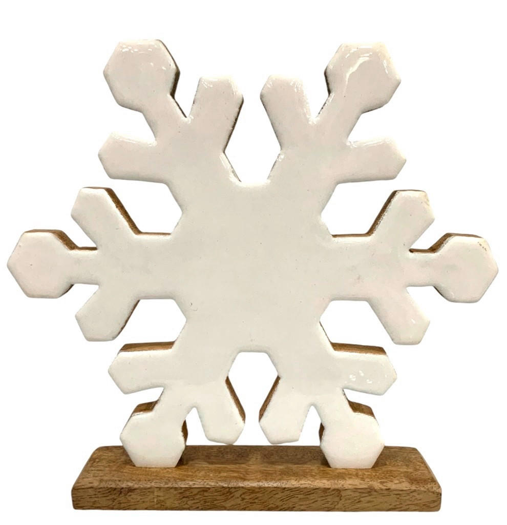 WEIHNACHTSFIGUR  - Braun/Weiß, LIFESTYLE, Holz (15/15/5cm) - X-Mas