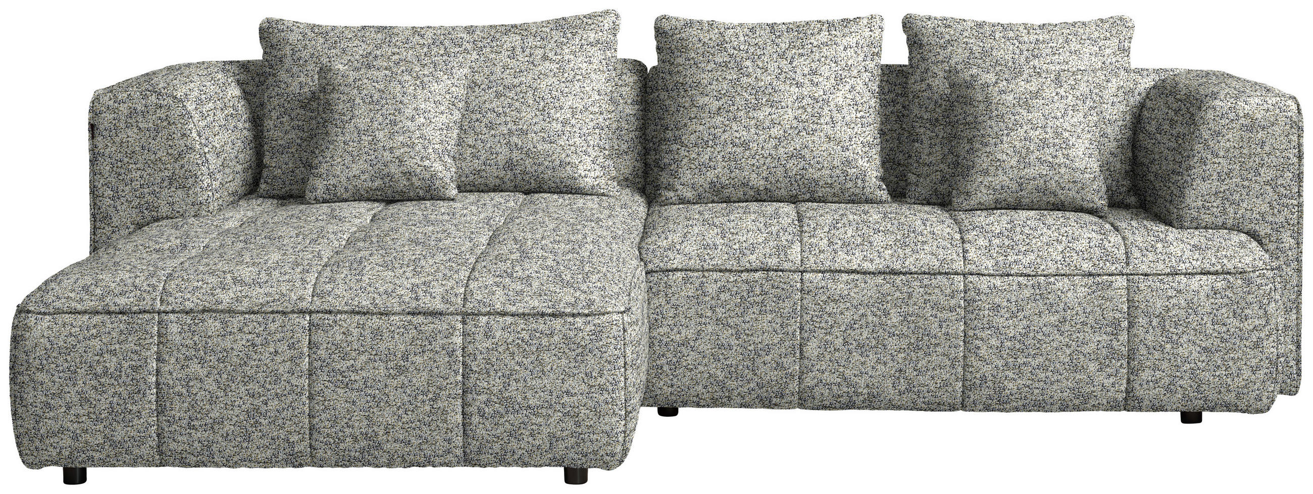 ECKSOFA Webstoff Greige  - Greige/Schwarz, Design, Kunststoff/Textil (188/288cm) - Welnova