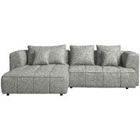 ECKSOFA Webstoff Greige  - Greige/Schwarz, Design, Kunststoff/Textil (188/288cm) - Welnova