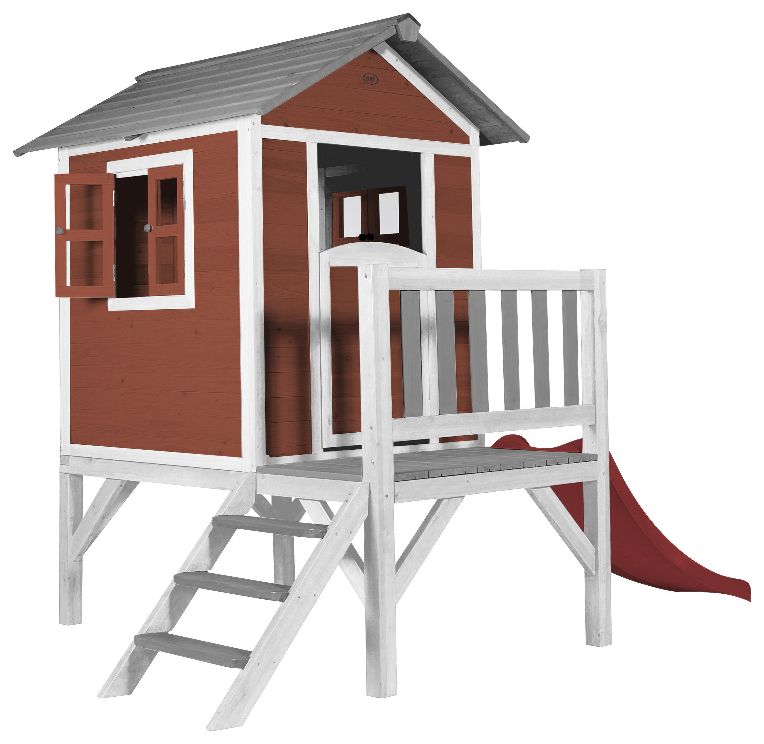 SPIELHAUS  - Rot/Weiß, KONVENTIONELL, Holz/Kunststoff (101/17/139cm) - Ambia Garden