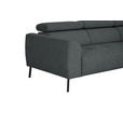 ECKSOFA in Chenille Grau  280/205 cm  - Schwarz/Grau, Design, Textil/Metall (280/205cm) - Xora