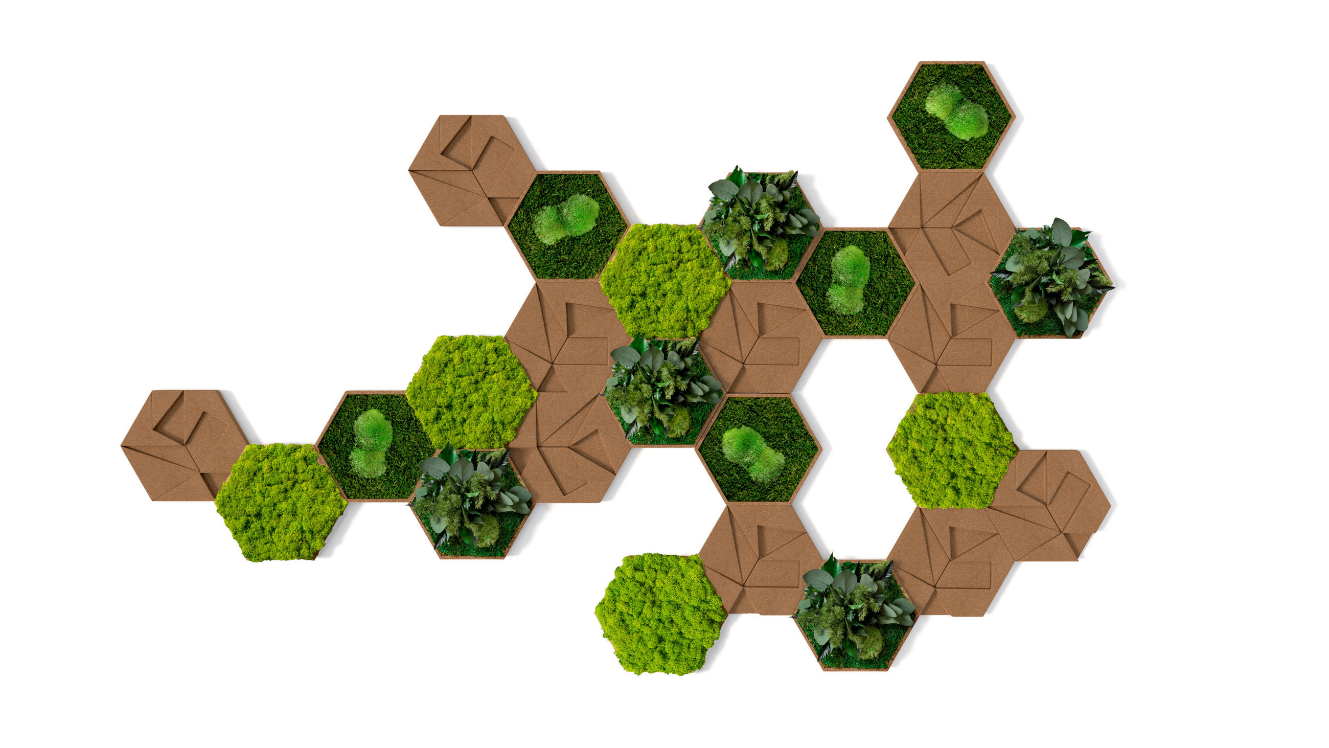 MOOSPANEEL Stylegreen  - Hellbraun/Grün, Basics, Naturmaterialien/Holz (19/22cm)