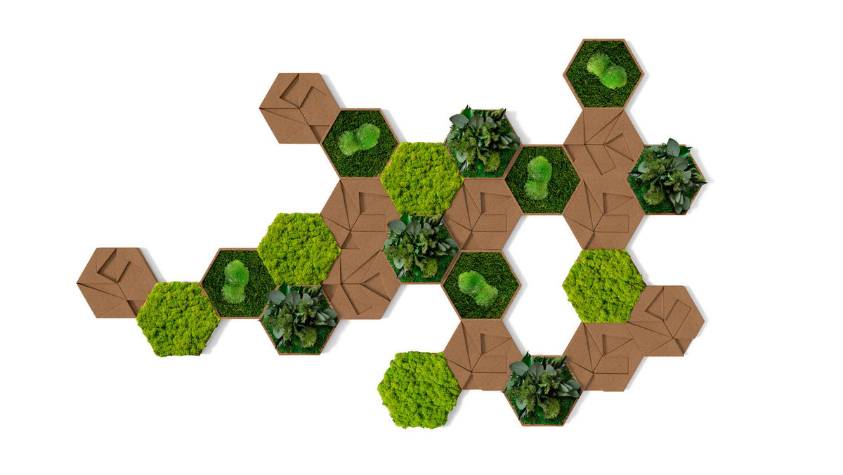 MOSSPANEL Stylegreen  - grön/ljusbrun, Basics, trä/naturmaterial (19/22cm)