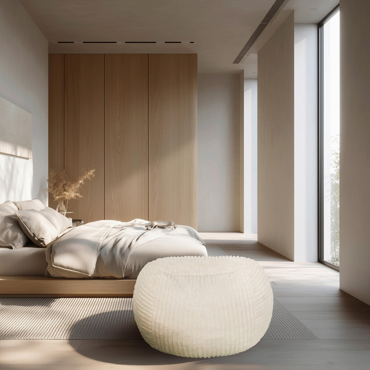 SITZSACK  - Beige, MODERN, Textil (90/50/57cm) - MID.YOU