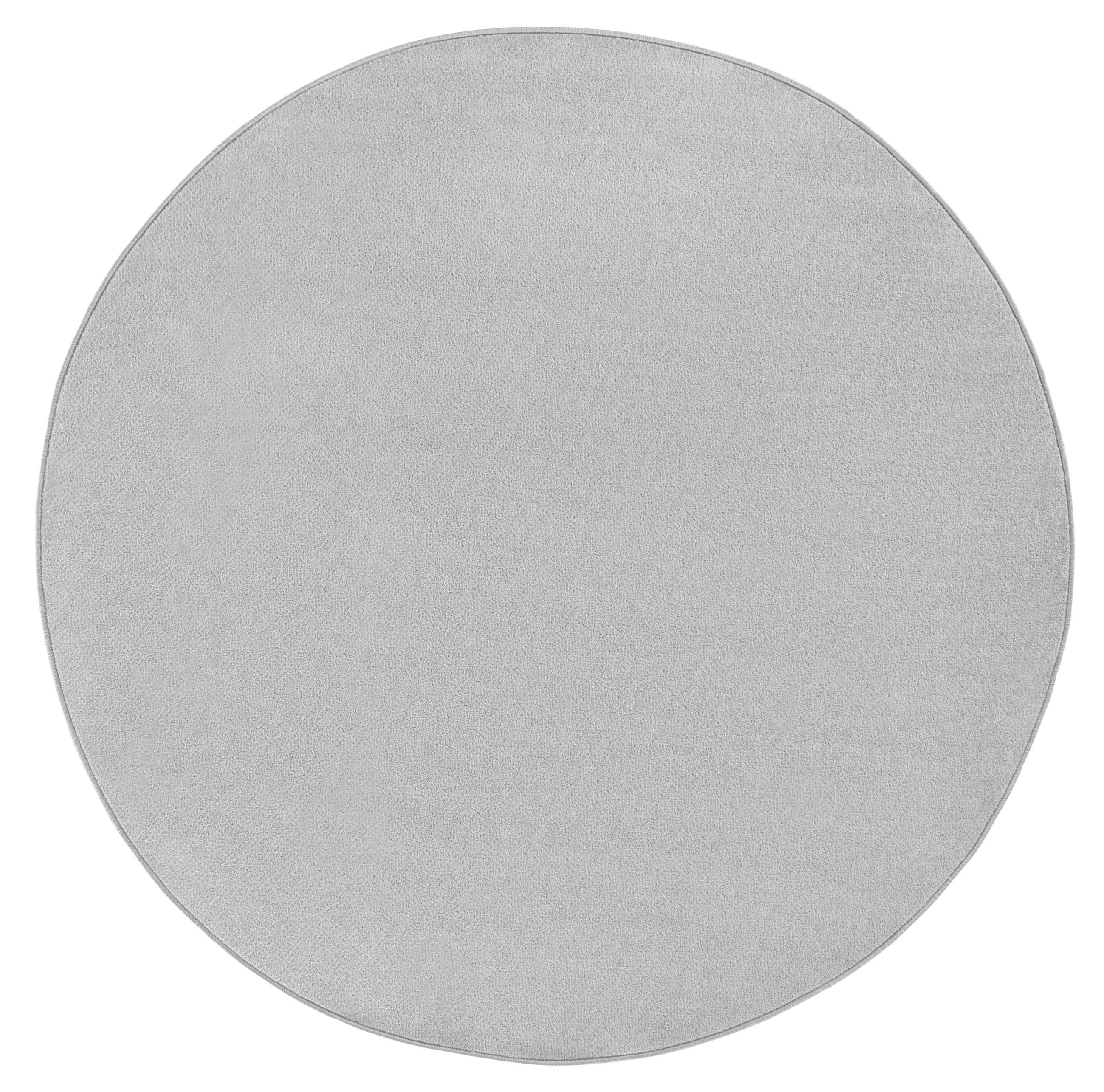 FLACHWEBETEPPICH 133 cm Fancy Hellgrau rund  - Hellgrau, Basics, Kunststoff (133cm) - Hanse Home