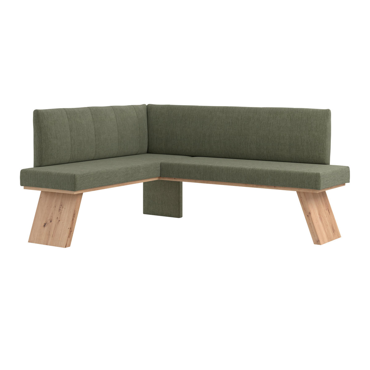 ECKBANK 140/160 cm Webstoff Grün   - Eichefarben/Grün, KONVENTIONELL, Textil (140/160cm) - Livetastic