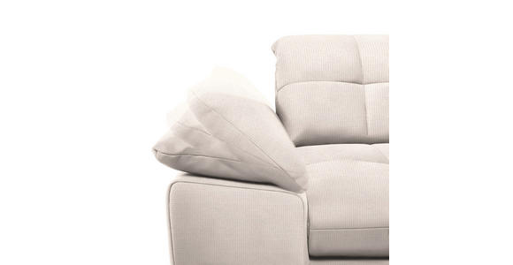 ECKSOFA in Mikrofaser Ecru  - Chromfarben/Ecru, Design, Textil/Metall (265/180cm) - Carryhome