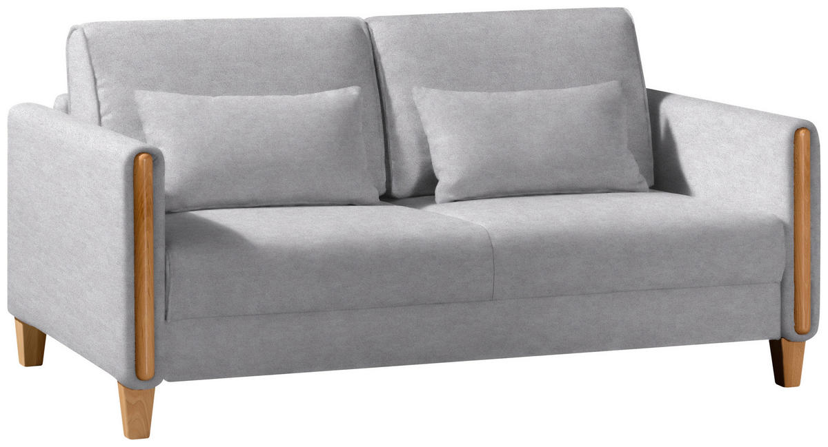 SCHLAFSOFA in Flachgewebe Buchefarben, Hellgrau  - Buchefarben/Hellgrau, Design, Holz/Textil (174/88/104cm) - Niels Andersson