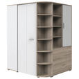 BEGEHBARER ECKSCHRANK 124/199/148 cm  - Alufarben/Weiß, KONVENTIONELL, Holzwerkstoff/Kunststoff (124/199/148cm) - Carryhome