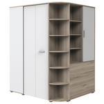 BEGEHBARER ECKSCHRANK 124/199/148 cm  - Alufarben/Weiß, KONVENTIONELL, Holzwerkstoff/Kunststoff (124/199/148cm) - Carryhome
