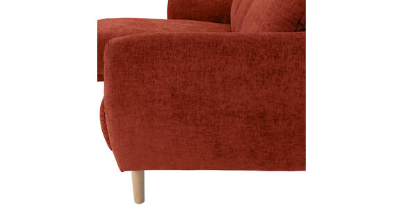 ECKSOFA Rostfarben Flachgewebe - Rostfarben/Buchefarben, KONVENTIONELL, Holz/Textil (144/230cm) - Carryhome