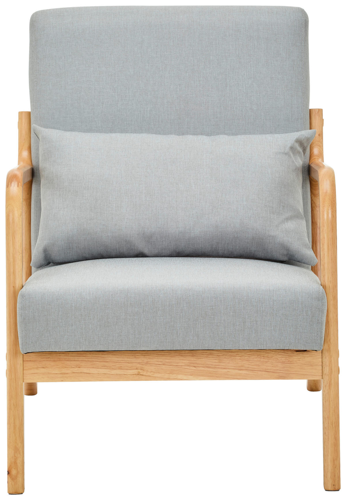 SESSEL in Webstoff Grau  - Naturfarben/Grau, Modern, Holz/Textil (73/76/60cm) - Livetastic