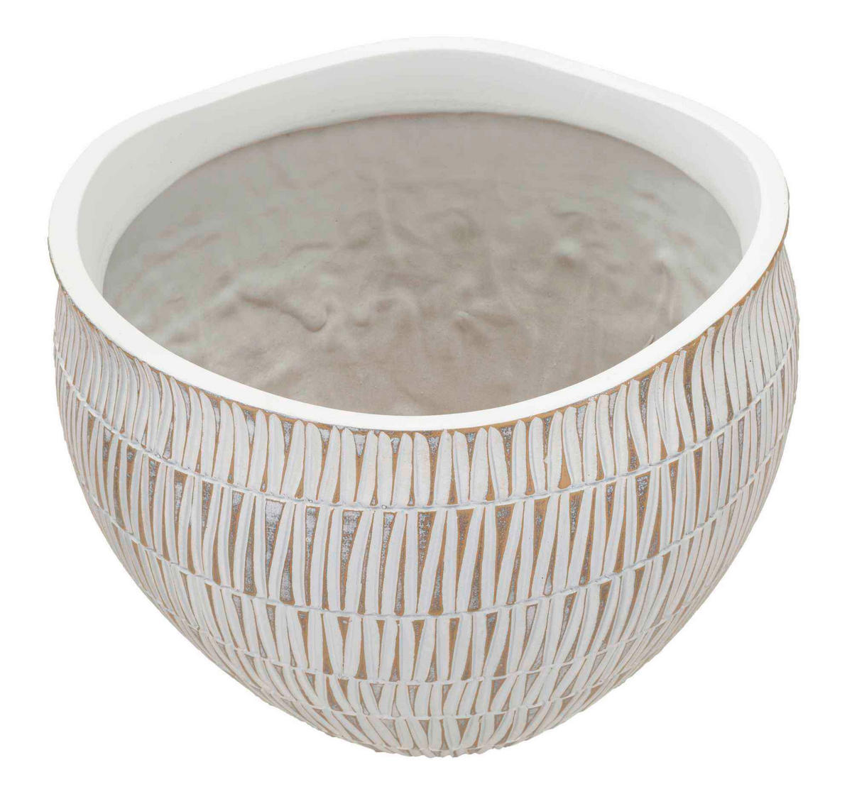 Vase Cachepot Stiky  - Goldfarben/Weiß, Basics, Kunststoff (30.5/24.5/30.5cm)