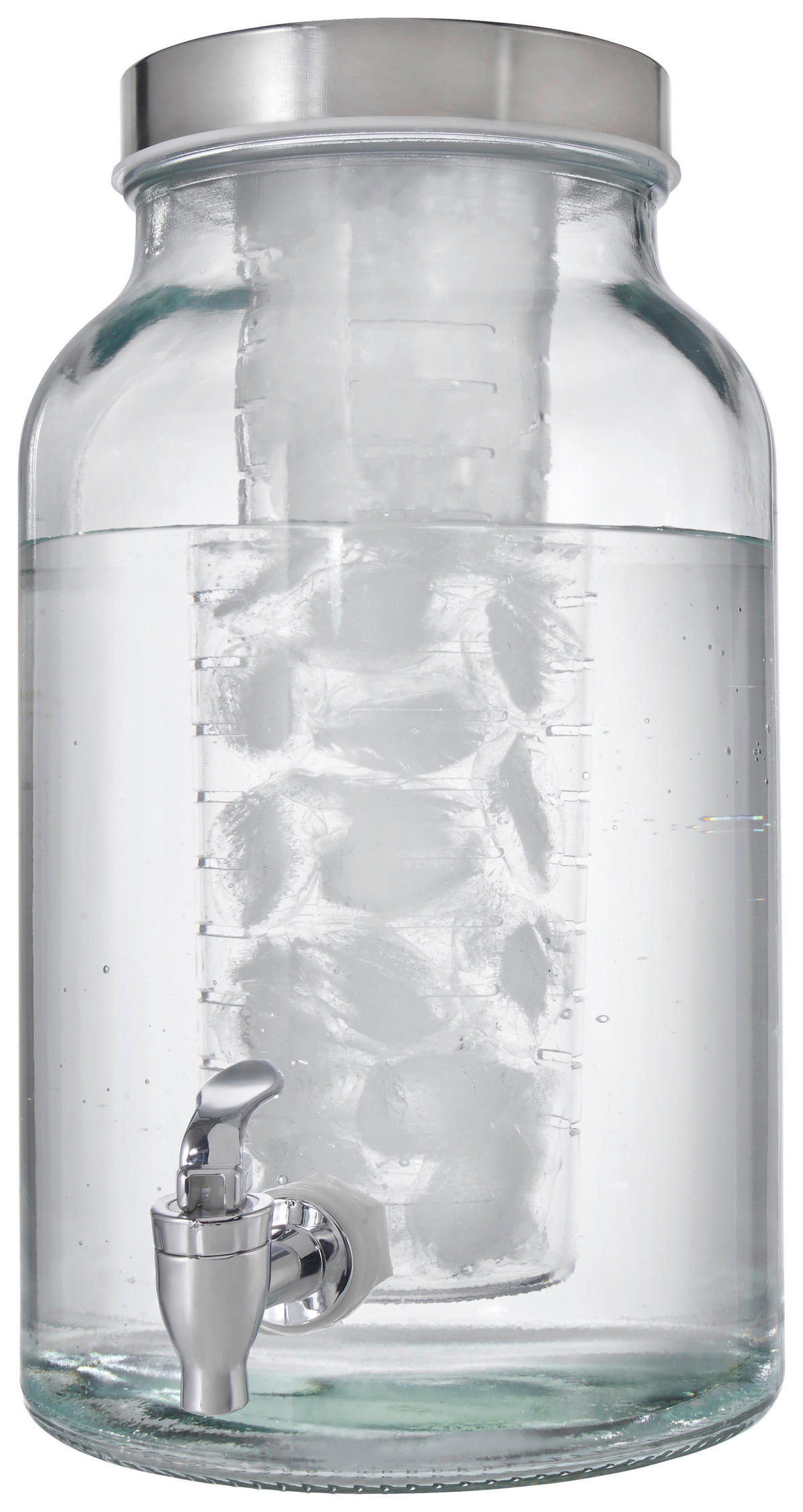 TOČILNIK ZA PIJAČO, 5,6L - barve nerjavečega jekla/prosojno, Basics, kovina/umetna masa (5,6l) - Novel