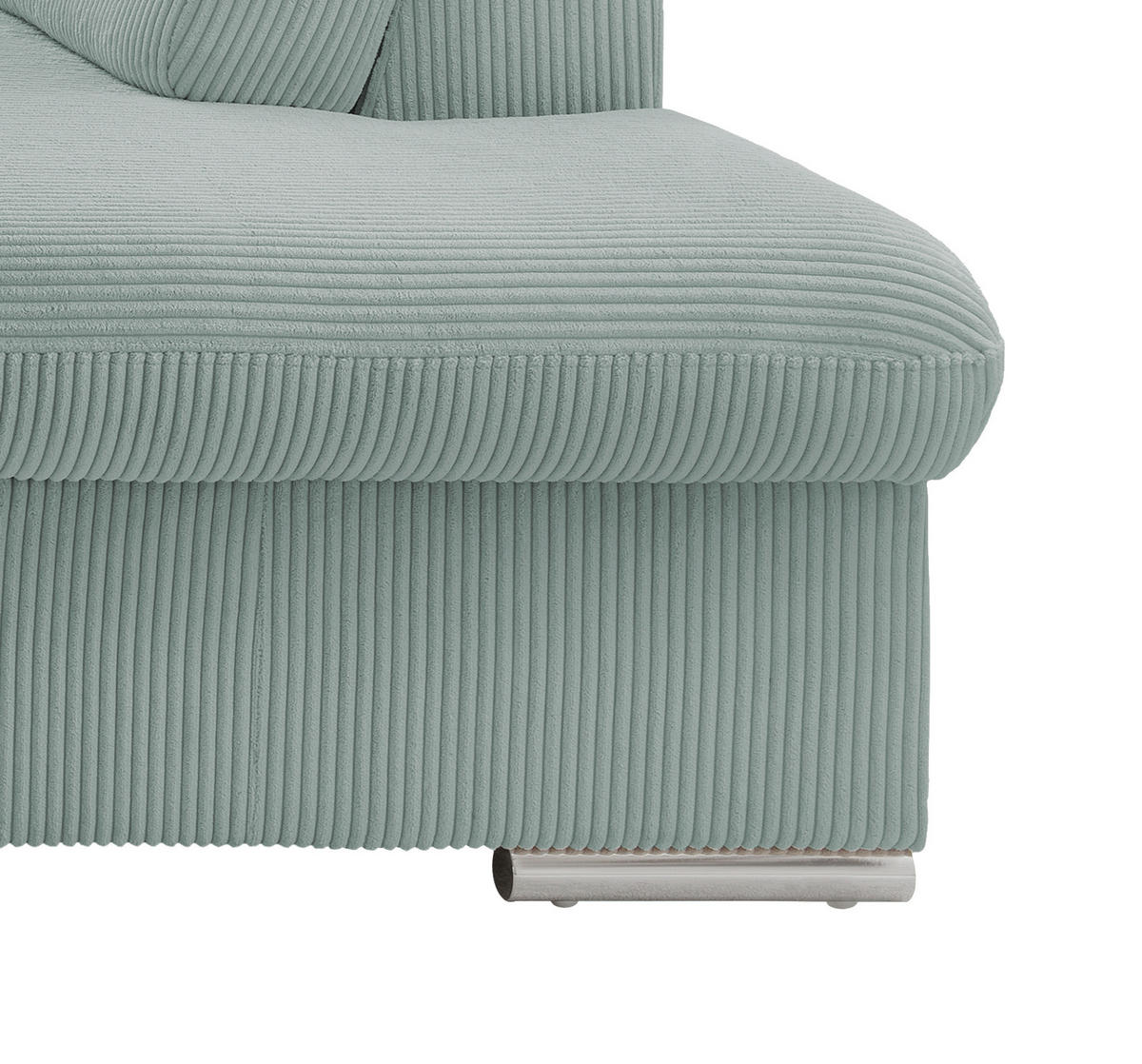 ECKSOFA  in Cord Hellblau  - Chromfarben/Hellblau, Design, Textil/Metall (283/228cm) - Livetastic