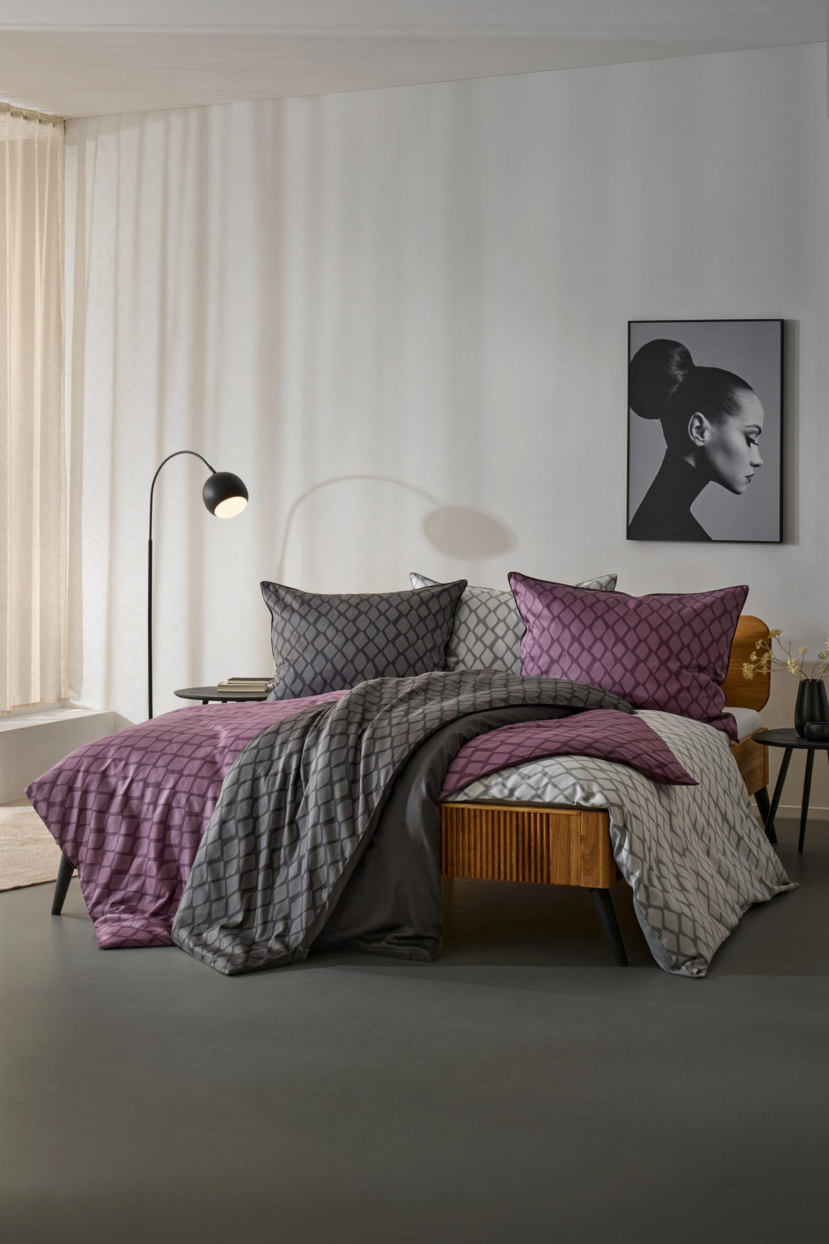 WENDEBETTWÄSCHE 2-teilig STRIPES DK Satin 140/200 cm  - Violett, Design, Textil (140/200cm) - Dieter Knoll