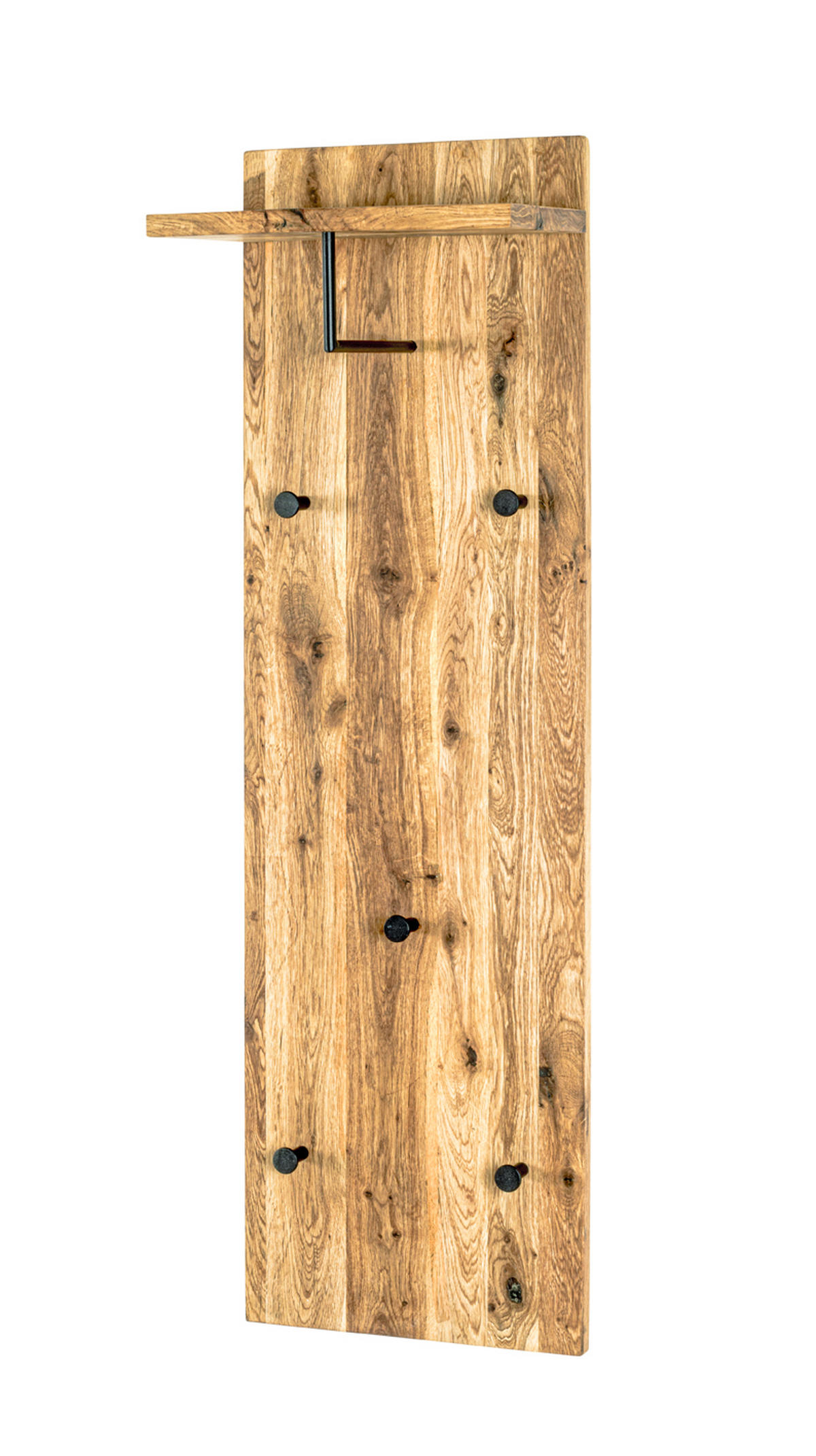 WANDGARDEROBE  in Eiche massiv Schwarz, Eichefarben  - Eichefarben/Schwarz, Basics, Holz/Metall (30/100/20cm)