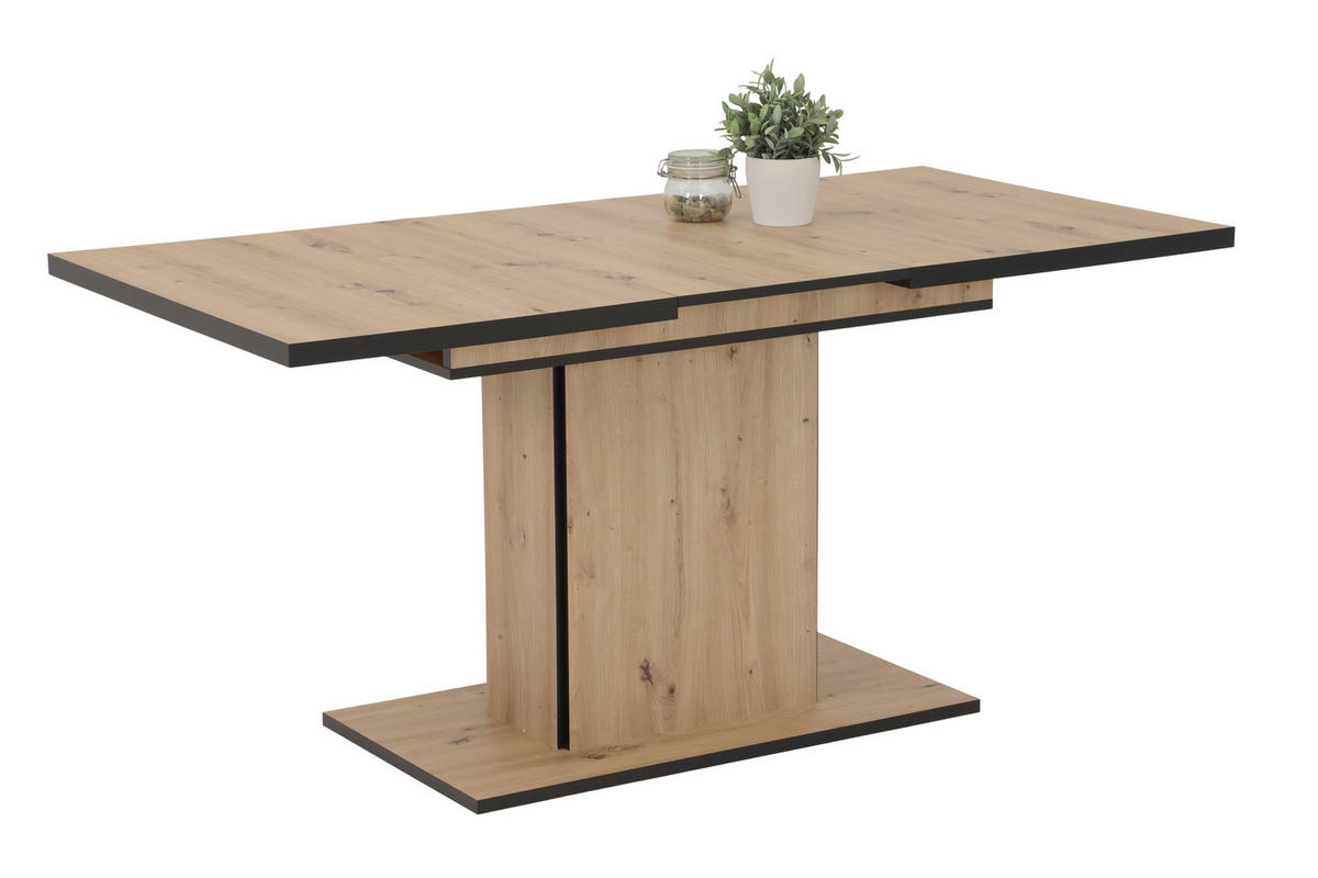 TISCHGRUPPE Mikrofaser Grau  - Grau, MODERN, Textil/Metall (120 - 160/76/80cm) - MID.YOU