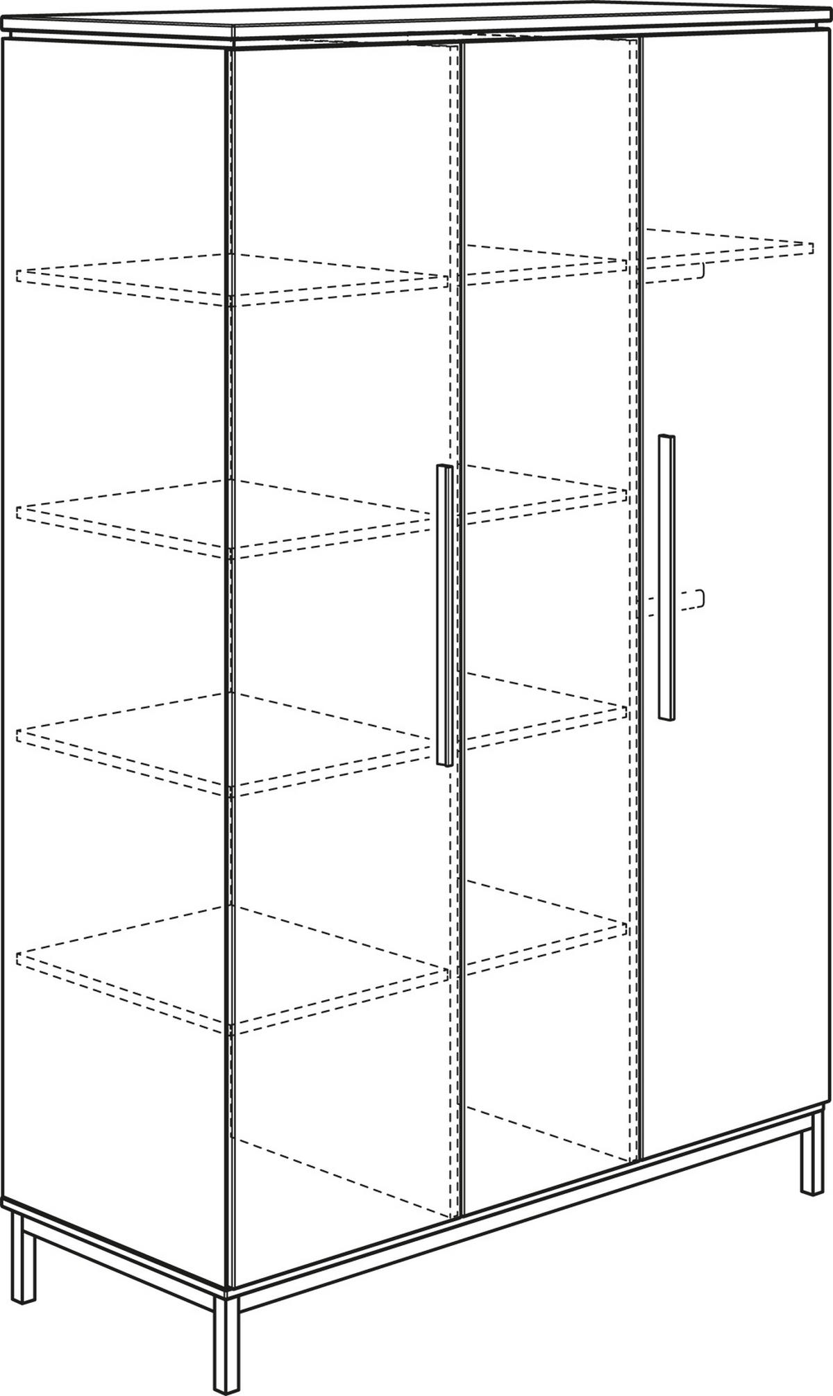 BABA RUHÁSSZEKRÉNY Benne  - világosszürke/tölgyfa, Basics, faalapú anyag/fa (135,3/201,9/55,6cm) - Paidi