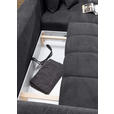 ECKSOFA Anthrazit Plüsch Zierkissen, Rückenkissen, Bettkasten, Schlaffunktion, Rücken echt, Liegefläche im Originalstoff  - Anthrazit/Schwarz, KONVENTIONELL, Kunststoff/Textil (253/192cm) - Carryhome