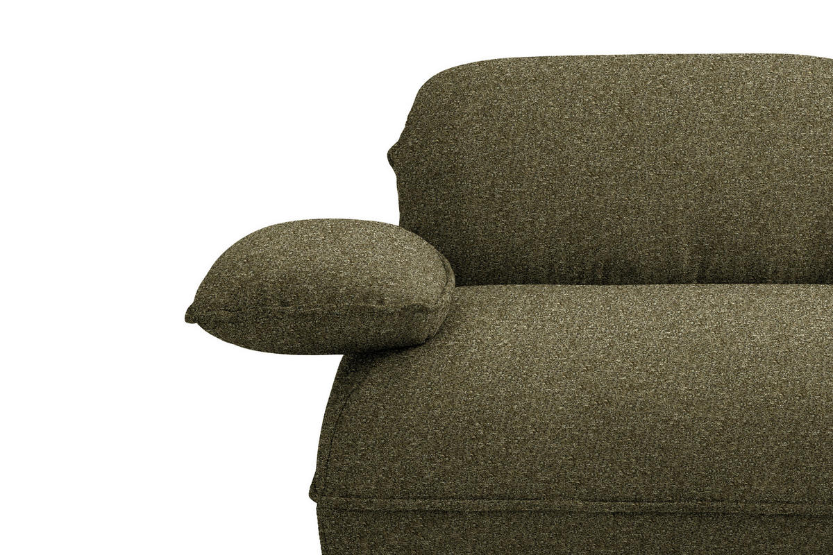 ECKSOFA Chenille Grün  - Schwarz/Grün, Design, Kunststoff/Textil (343/154cm) - Koinor