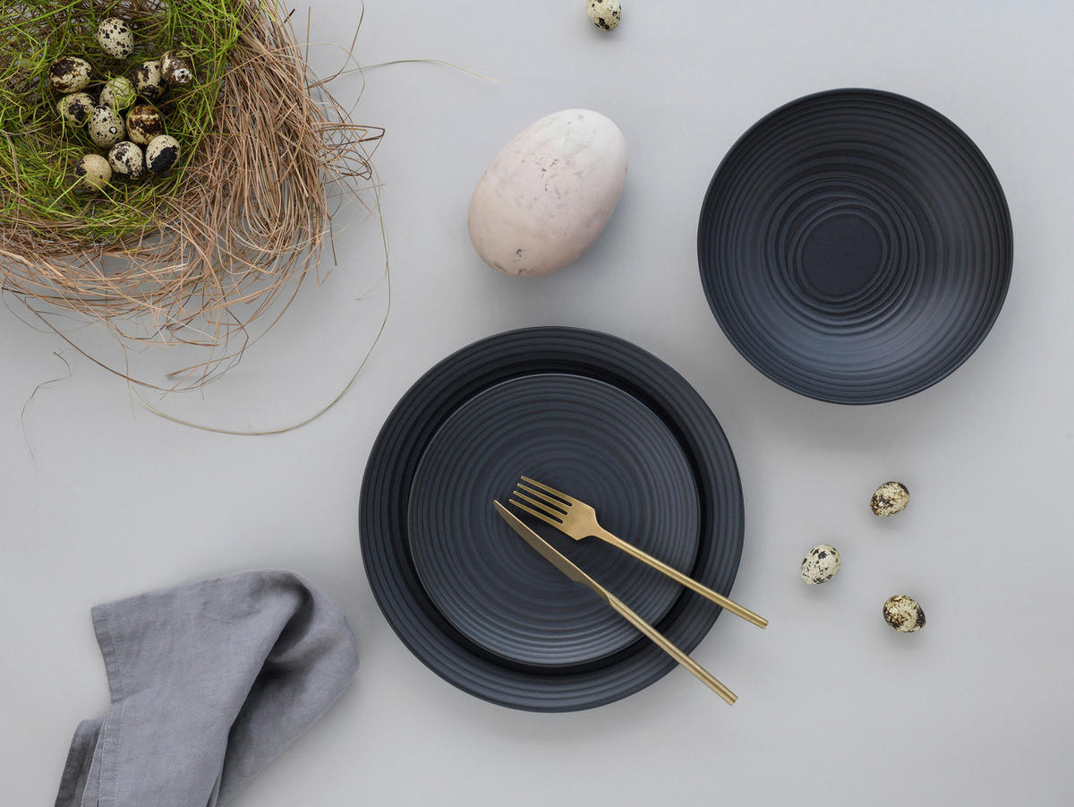 SERVIS Lava Stone 12 delar  - svart, Trend, keramik - Creatable