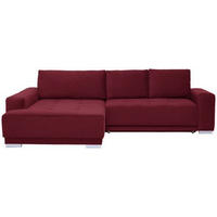 ECKSOFA Flachgewebe Rot  - Rot/Silberfarben, Design, Holz/Textil (195/293cm) - Cantus